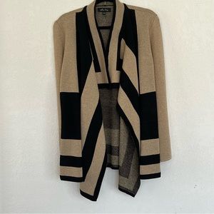 Melissa Paige Sz L Cardigan Sweater Jacket Black and Gold Simmer